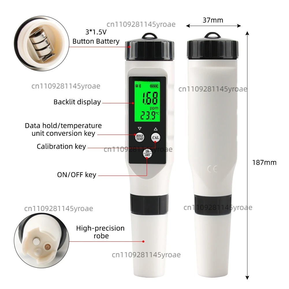 Test Instruments - Bluetooth 2-in-1 Hydrogen & Temperature Detector
